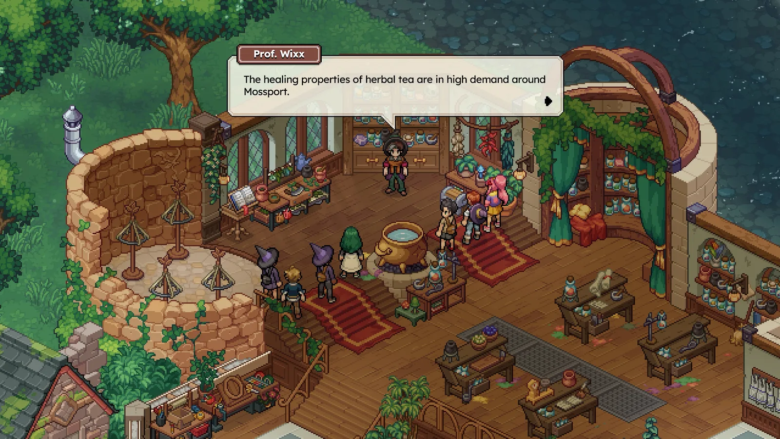 Official Witchbrook tea class screenshot from the media page.